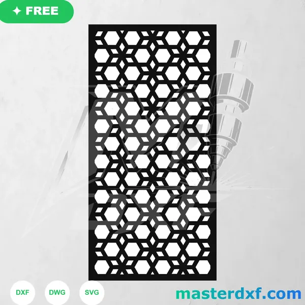 Honeycomb Hexagon Lattice Free DXF File DXF File